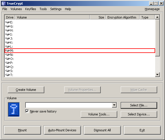 TrueCrypt GUI